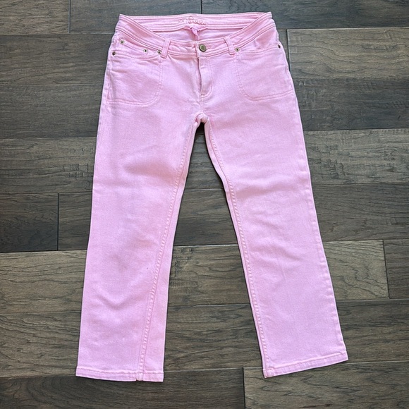 Lilly Pulitzer Pink Denim Cropped Pants Size 2 - Picture 2 of 6